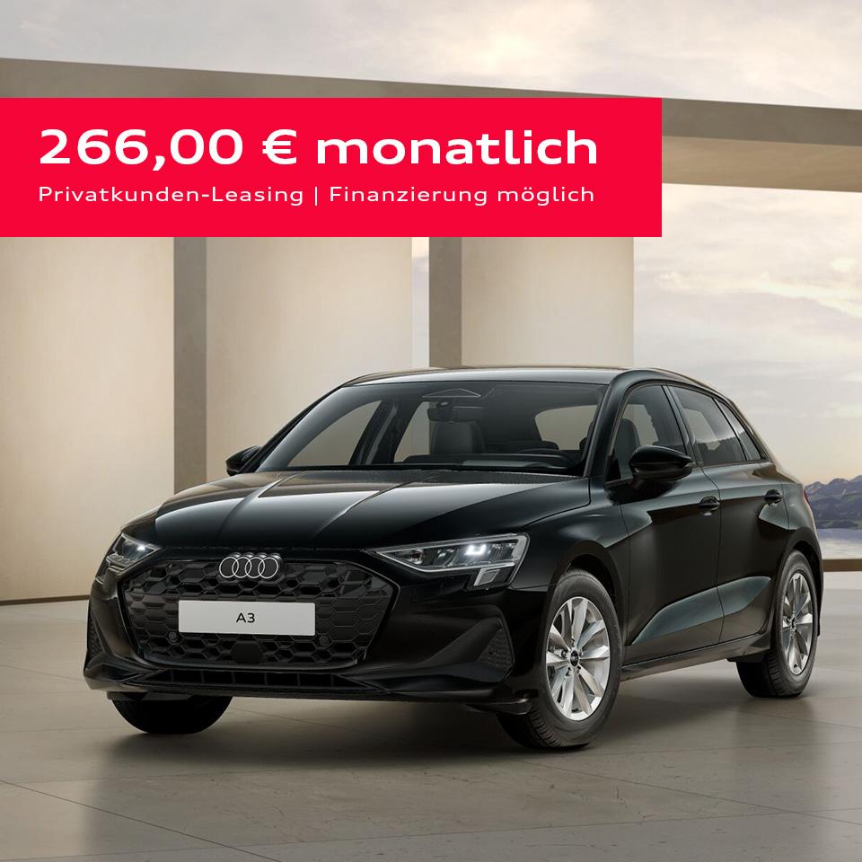 Audi A3 Sportback TFSI 110 kW S tronic ab 266,00 € monatlich