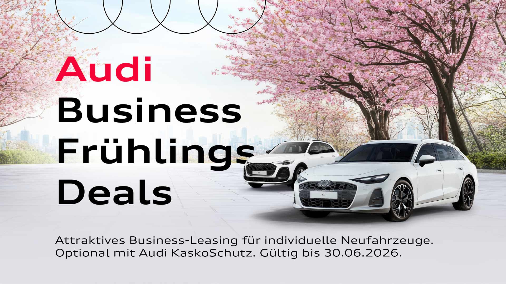 Audi Business Frühlings Deals: exklusive Business-Angebote für Audi A5, Audi Q5 und Audi A6 Avant
